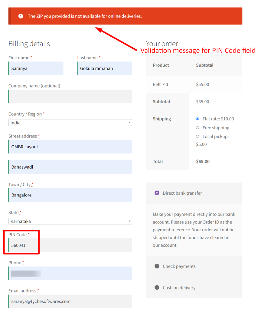 How to Validate Shipping ZIP Code During Checkout in WooCommerce?