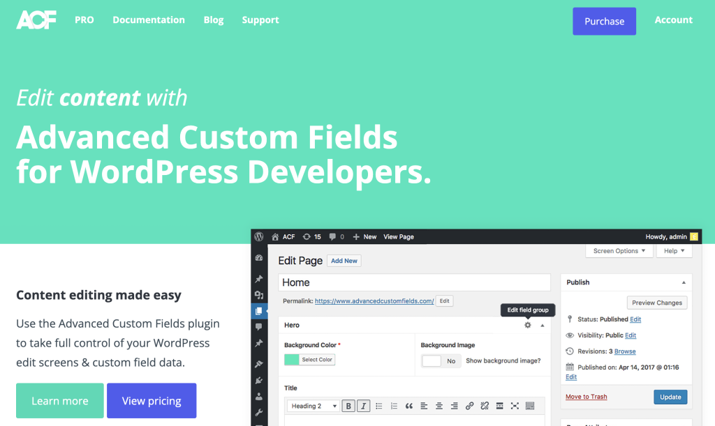 ACF Pro Homepage