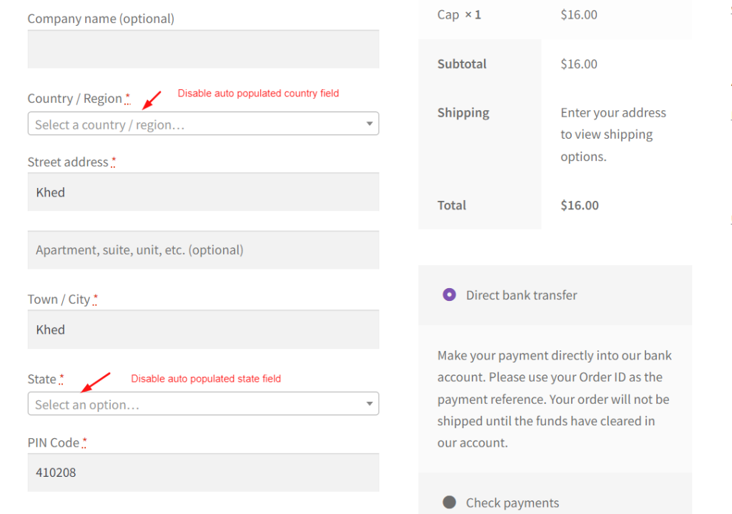 How to Remove Default Value of Country & State Field in WooCommerce Checkout