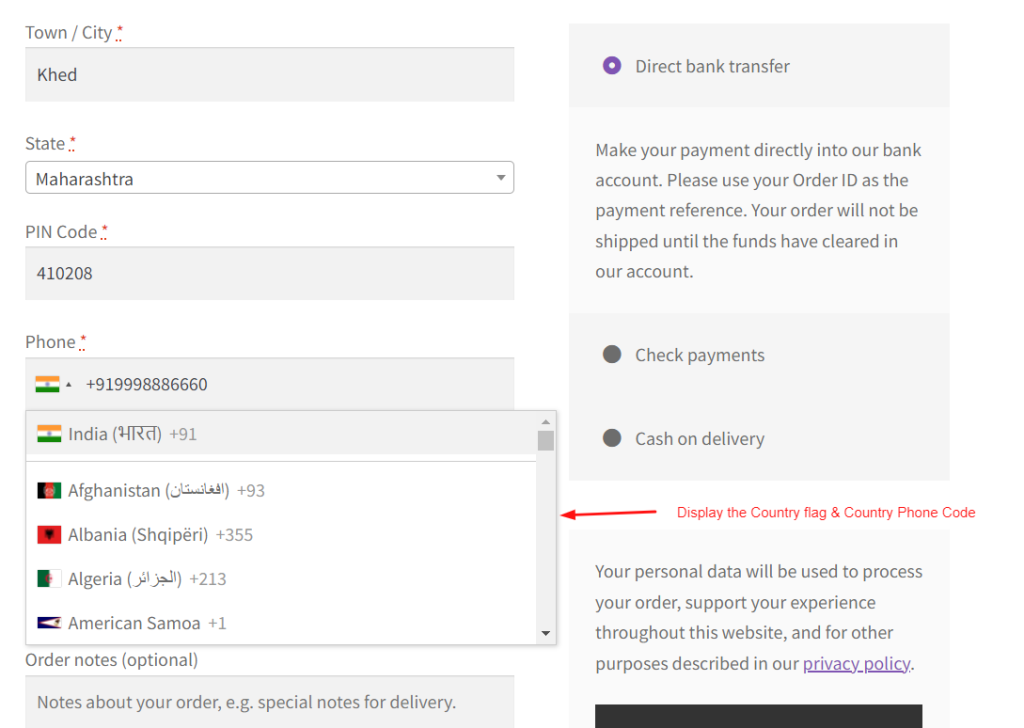 How to Mask the Phone Number field on WooCommerce Checkout?