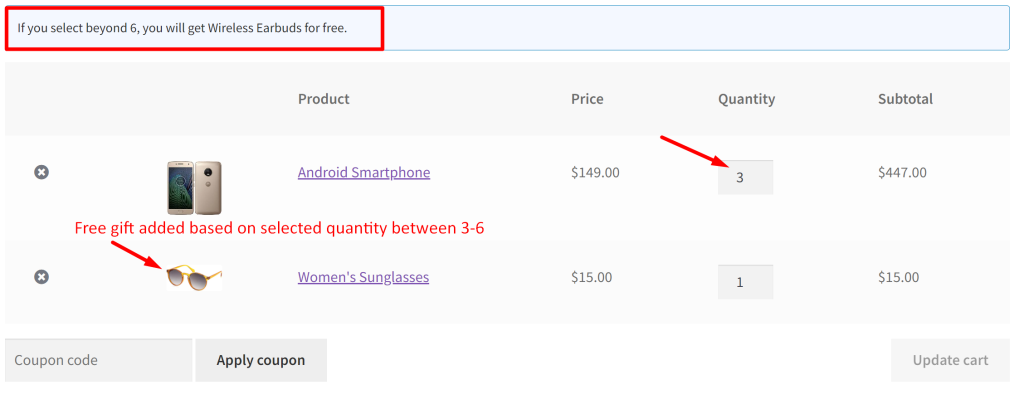 Add Free Gift based on Selected Quantity in WooCommerce?