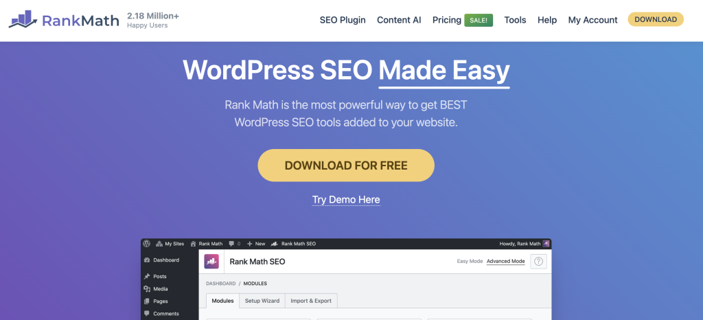 RankMath SEO - Best SEO Plugins for WordPress