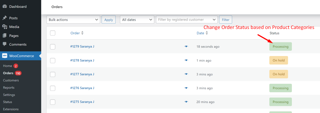 Change WooCommerce Order Status