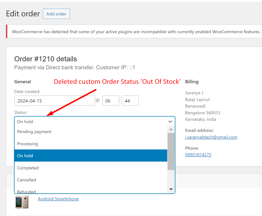 Delete Custom Order Statuses