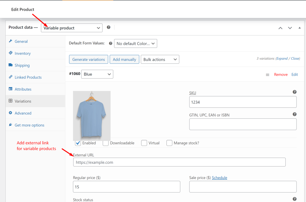 WooCommerce Variable Products