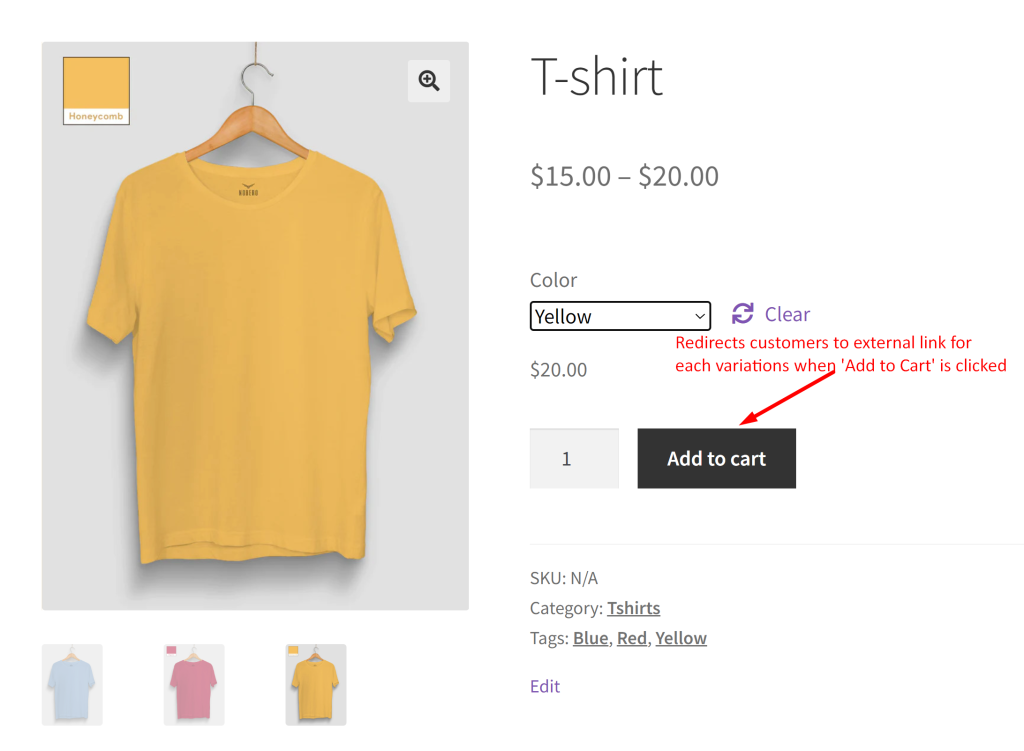 Add External Links and Open it in New Tab for WooCommerce Variable Products